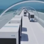 Imagen de lla cinta transportadora de mercancias que planifica construir Japón.